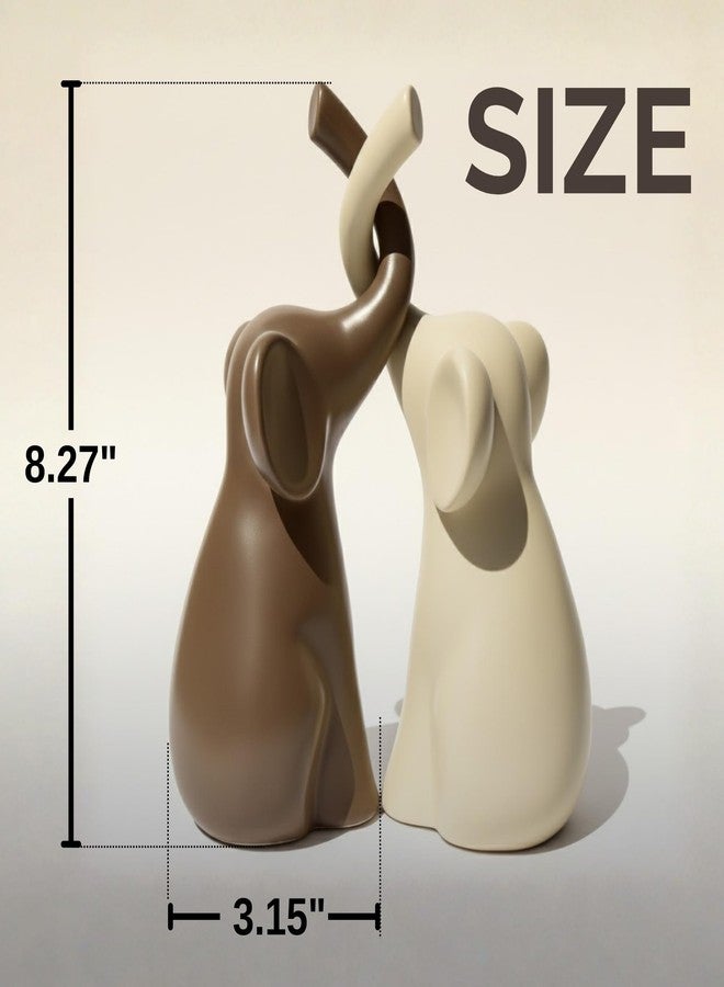 ADAPTIC GROUP for Couple - Elegant Elephant Gifts for Women, Pair of Matte Ceramic Elephants with Premium Gift Box | Wedding for Wife, Elephant Decor - Image 2
